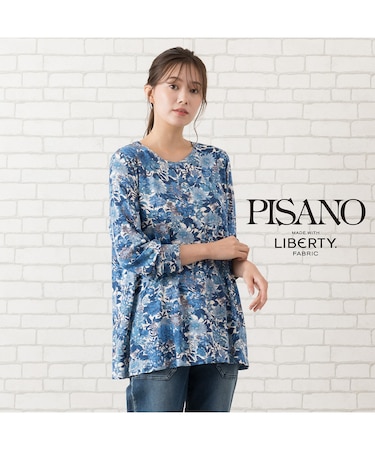 【手洗いOK・リバティコラボ】クルーネックベア天カットソー