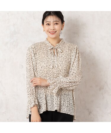 【洗える】シフォンプリーツブラウス