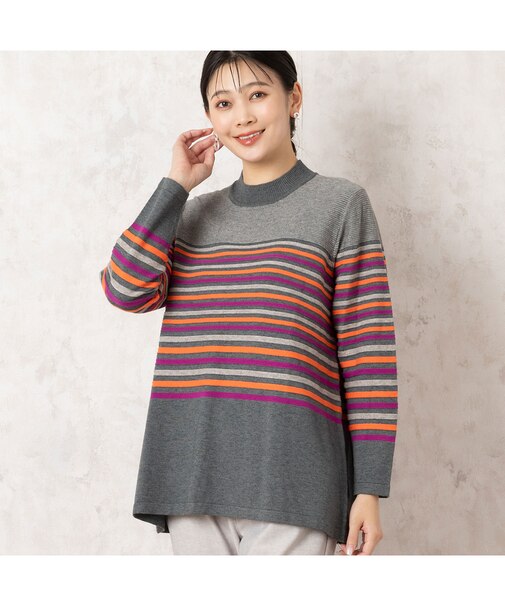 マルチカラーボーダーセーター