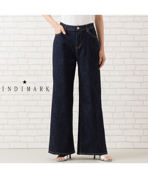 【手洗いOK・ＩＮＤＩＭＡＲＫ】ワイドストレートパンツ