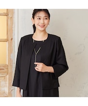 【アンサンブル可能・4Lサイズあり】ノーカラー ボレロジャケット