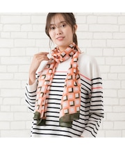 ブロック柄プリントストール