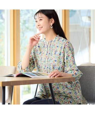 【人気アイテム・洗える】リバティプリント パフスリーブシャツ