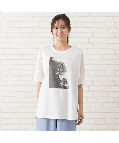 【手洗いOK・綿100％】顔料＋箔プリントリラックスＴシャツ