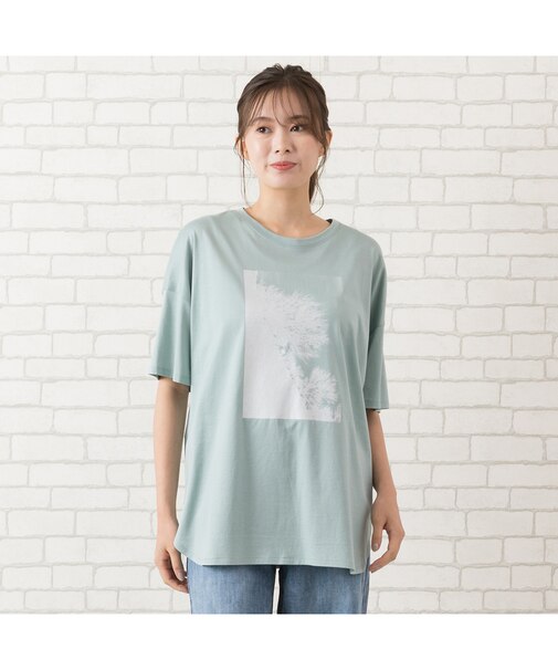 【手洗いOK・綿100％】顔料＋箔プリントリラックスＴシャツ