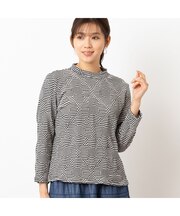 【洗える・日本製】シャーリングジャカード カットソー