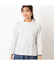【洗える・日本製】シャーリングジャカード カットソー