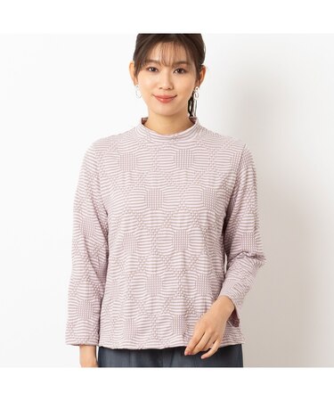 【洗える・日本製】シャーリングジャカード カットソー