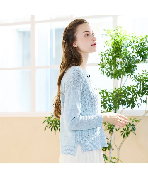 【S・Mサイズ】ウォッシャブル　和紙プルオーバーニット