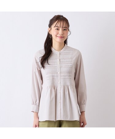 【Charme par Eclat】ペンシルブロード　スモッキングブラウス