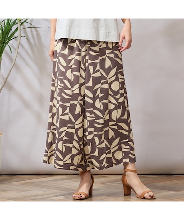 【手洗いOK・セットアップ対応】幾何柄ワイドパンツ