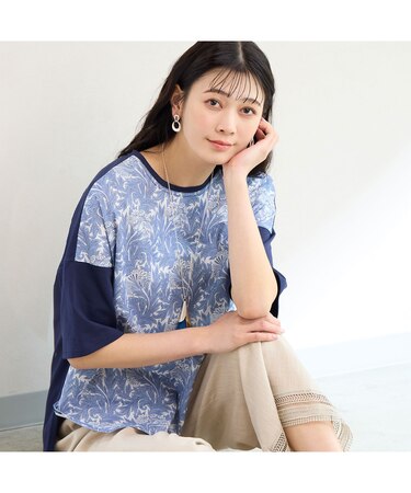 【洗える】V＆A チューリップ柄 カットソー