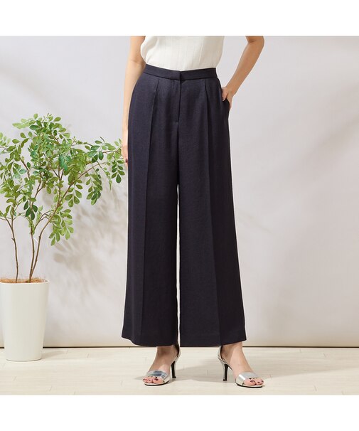 【セットアップ対応】ピンタックワイドパンツ