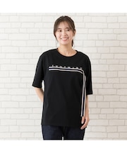 【手洗いOK・綿100％・ＩＮＤＩＭＡＲＫ】ロゴ＆セルビッチテープＴシャツ