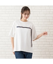 【手洗いOK・綿100％・ＩＮＤＩＭＡＲＫ】ロゴ＆セルビッチテープＴシャツ