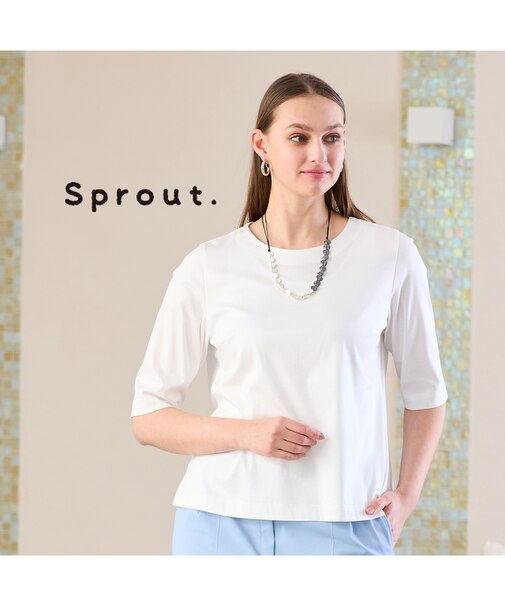 【Sprout.】綿混シルケットスムース　無地Tシャツ