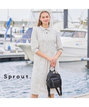 【Sprout.】ロゴスムースプリント　シャツワンピース
