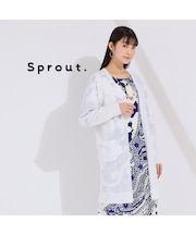 【Sprout.】綿ナイロン　Vネックニットカーディガン