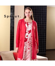 【Sprout.】綿ナイロン　Vネックニットカーディガン