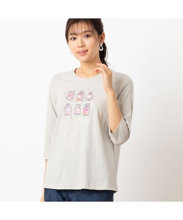 【洗える・日本製】パフューム刺繍 カットソー