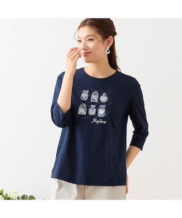 【洗える・日本製】パフューム刺繍 カットソー