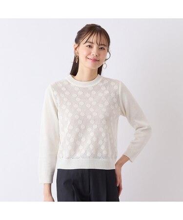 【S・Mサイズ】ドット編み　プルオーバーニット