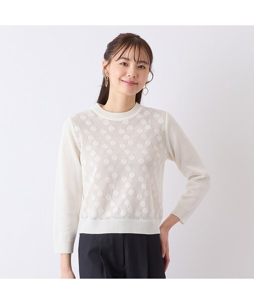 【S・Mサイズ】ドット編み　プルオーバーニット