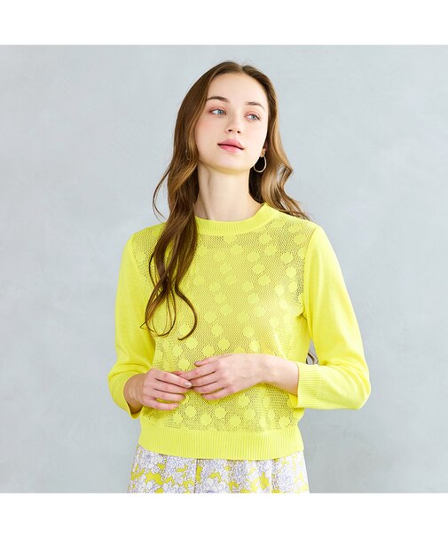 【S・Mサイズ】ドット編み　プルオーバーニット