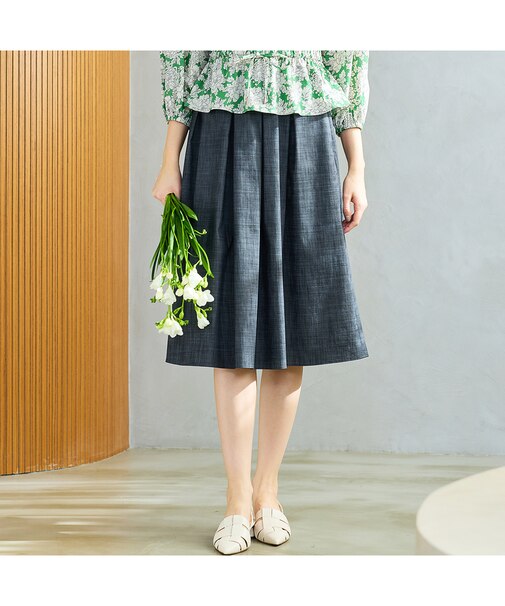 【S・Mサイズ】ウォッシャブル　デニムタックスカート