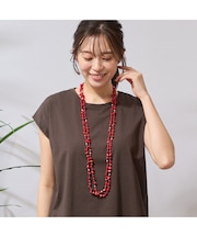 ナチュラルストーン&ビーズ2連ネックレス