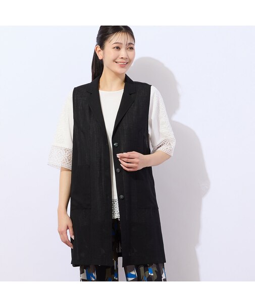 【洗える】バックベルトつき　テーラードベスト