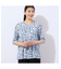 【洗える・日本製】フェザー柄タックTシャツ