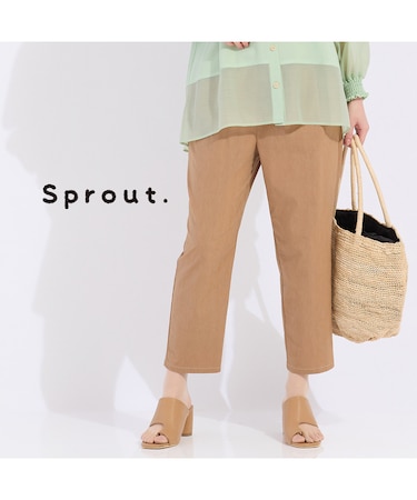【Sprout.】綿麻混デニム　クロップドパンツ