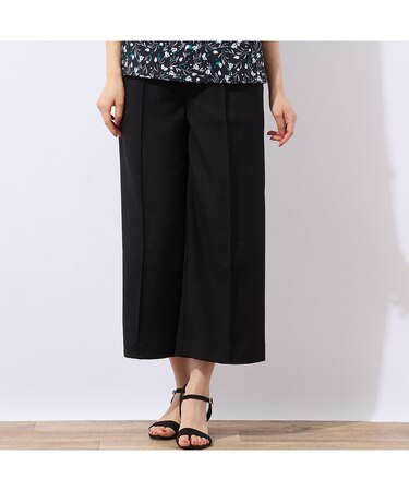 【洗える・セットアップ可能】ピンタック ワイドクロップドパンツ