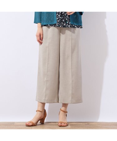 【洗える・セットアップ可能】ピンタック ワイドクロップドパンツ