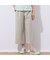 【洗える】レーヨン麻混 ワイドクロップドパンツ