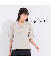 【Sprout.】ウォッシャブル　レースアップポロニット　