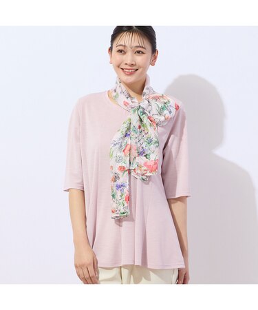 【洗える・日本製】鹿の子ニット フレアTシャツ