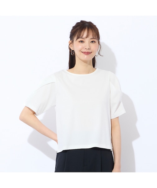 【Charme par Eclat】袖タック　プルオーバーTシャツ