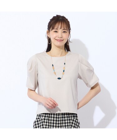【Charme par Eclat】袖タック　プルオーバーTシャツ