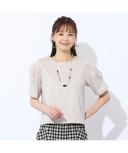 【Charme par Eclat】袖タック　プルオーバーTシャツ