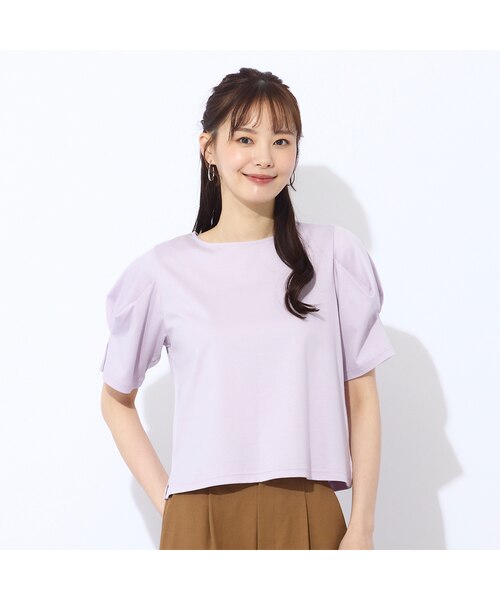 【Charme par Eclat】袖タック　プルオーバーTシャツ Charme par Eclat】袖タック プルオーバーTシャツ｜ジュニアー
