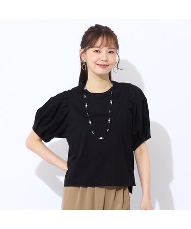 【Charme par Eclat】袖タックプルオーバーTシャツ