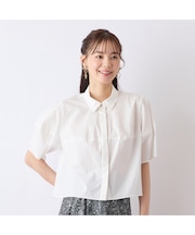 【Charme par Eclat】ウォッシャブル　タック比翼ブラウス