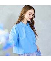 【Charme par Eclat】ウォッシャブル　タック比翼ブラウス