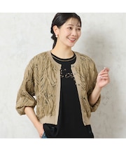 【洗える・限定カラーあり】テープ刺繍シアーカーディガン