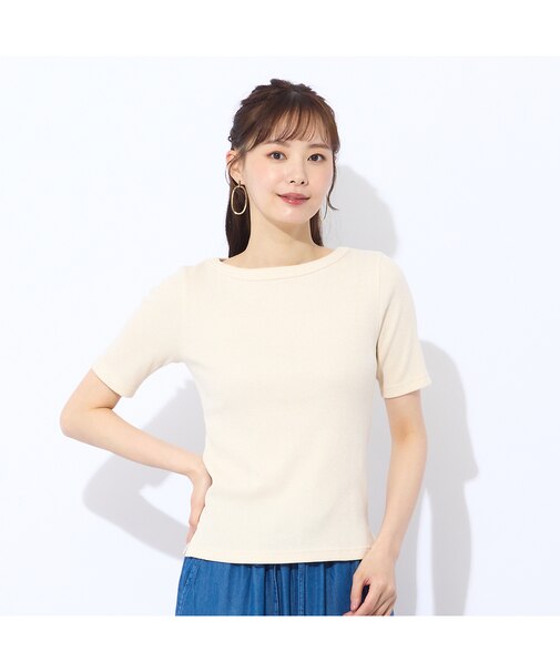 【S・Mサイズ】ラメリブジャージー　半袖Tシャツ