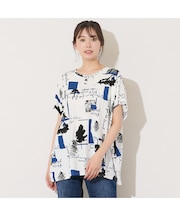 【手洗いOK・綿100％】パワーショルダープリントカットソー