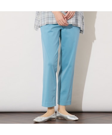 【手洗いOK】クロップト丈・スリムストレートパンツ