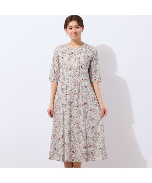 WEB限定】タックワンピース/リバティプリント｜アフタヌーンティー